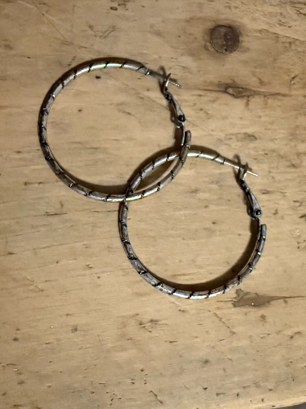Silver Twisted Hoops